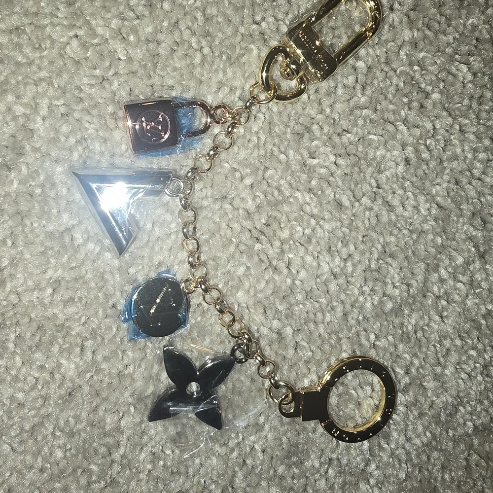LV Gold and Silver Charm Keychain - Picture 1 of 11